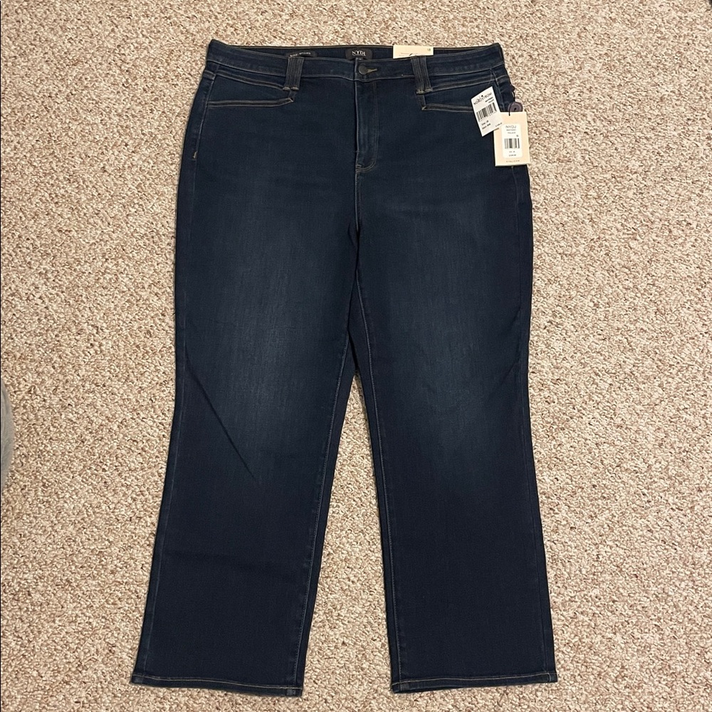 NYDJ High Waist Ankle Relaxed Straight Leg Jeans